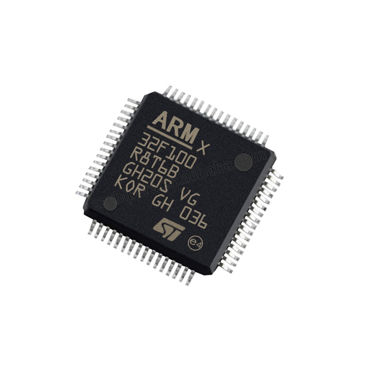 নতুন এবং আসল স্টক STM32F100 RISC 64KB ফ্ল্যাশ 2.5V 3.3V ARM কর্টেক্স M3 64 পিন STM32F100R8T6B